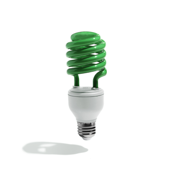 A green lightbulb.